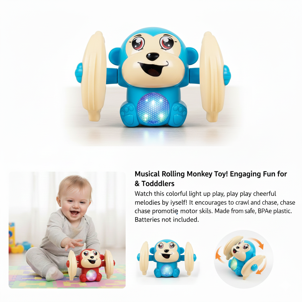 MEEVA interactive dancing monkey toy with lights music and banana