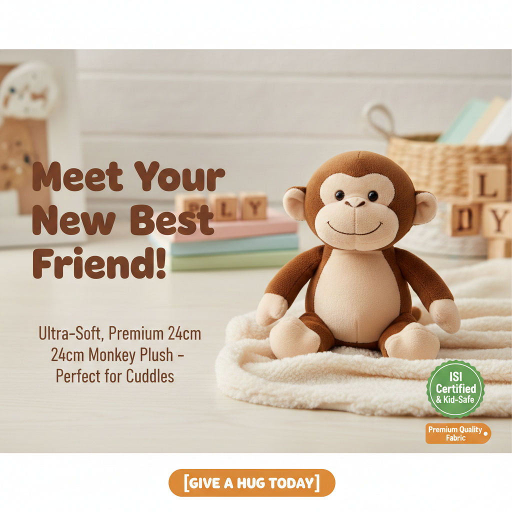 Cute Monkey Soft Toy,