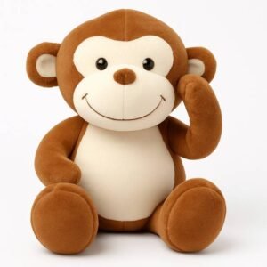 Meeva Premium Monkey Soft Toy – 24 cm Brown Plush Stuffed Animal for Kids