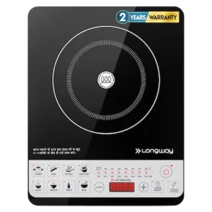 Longway Cruiser IC 2000 Watt Induction Cooktop with Auto Shut-Off & Over-Heat Protection With 8 Cooking Mode & BIS Approved | 2 Years Warranty (Black, Push Button