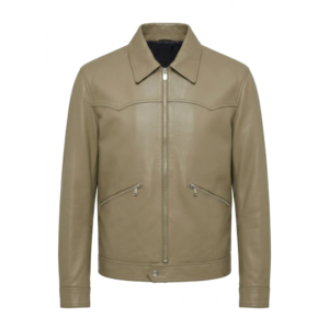 Men's Premium Cream Lambskin Leather Jacket