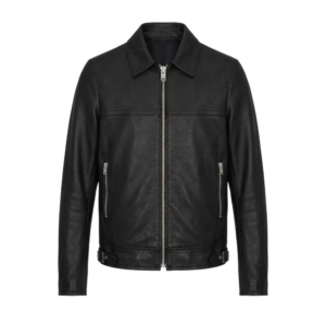 Men's Black Lambskin Leather Cafe Racer Jacket